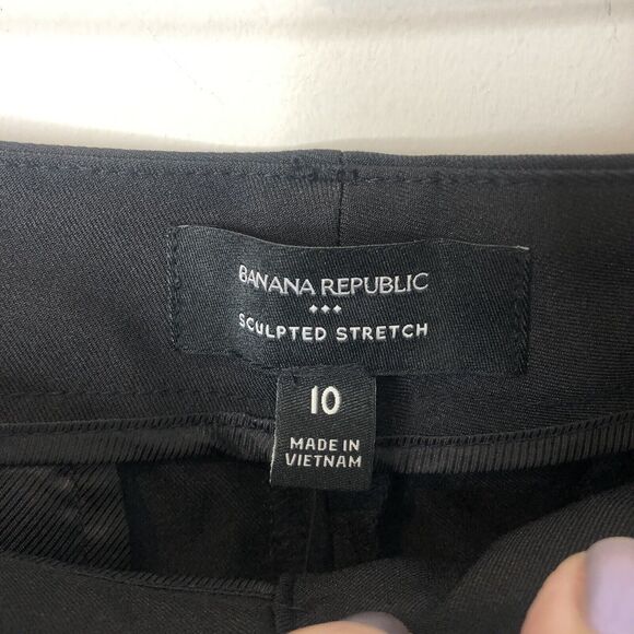 Banana Republic Factory NWT Women's Black Sculpted Stretch Dress Pants Size 10 - Picture 4 of 10